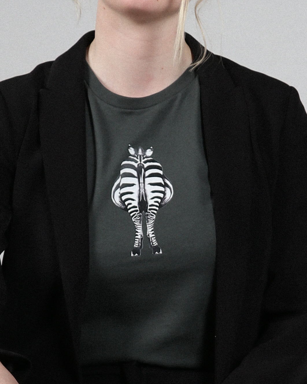 Deep grey print T-shirt biologisch katoen